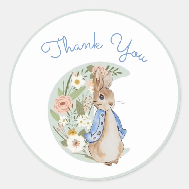 Adesivo Classic Peter the Rabbit Beatrix Potter Birthday (Frente)