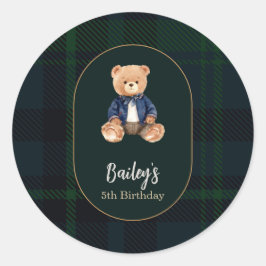 Adesivo Classic Plaid Little Bear Birthday