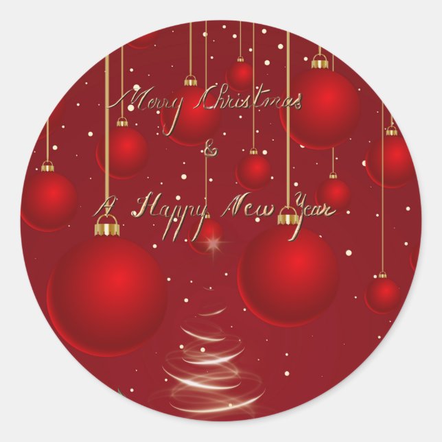 Adesivo  Classic Red Christmas Ornaments Christmas  (Frente)