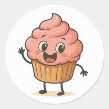 Classic Round Stickers Cute Design 