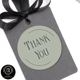 Adesivo Classic Sage Green Thank You Business Branding