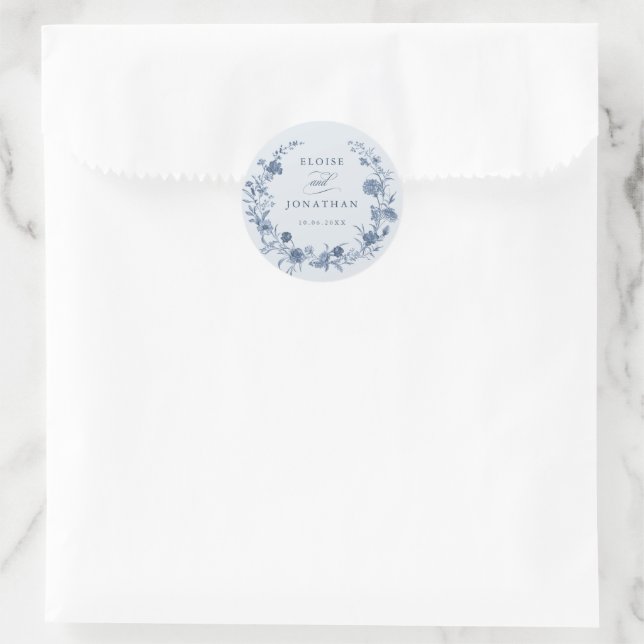 Adesivo Classic Victorian Blue French Garden Chic Wedding (Bolsa)