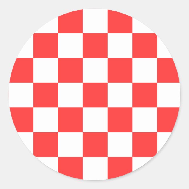 Adesivo Classic visual red checkerboard  (Frente)