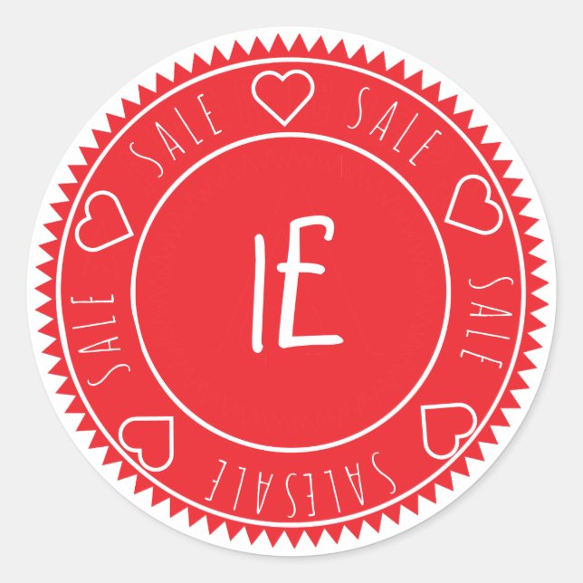 Adesivo Clássica Clássica de Preço de Venda Vermelho Brilh (Frente)