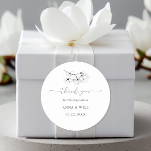 Adesivo Clássica Magnolia Black White Floral Favor