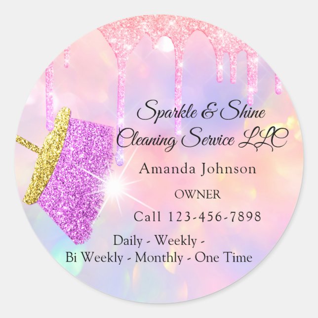 Adesivo Clássica Serviços de Limpeza de Casa Driblada Holo (Frente)