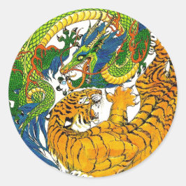 Adesivo Clássica Vintage oriental Yin Yang Dragon Tiger ar