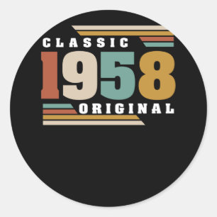 Adesivo Clássico 1958 Original 64º Aniversário 64 Anos