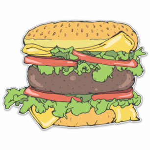 Adesivo Clássico Americano Cheeseburger Gourmet Burger