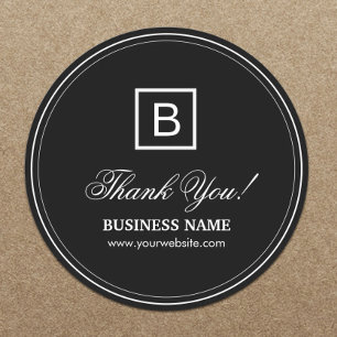 Adesivo Clássico Black Monograma Business Obrigado Sticke