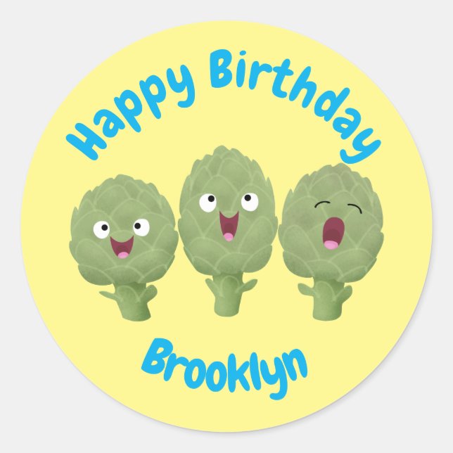 Adesivo Clássico cantor de alcachofras clássico de desenho (Frente)