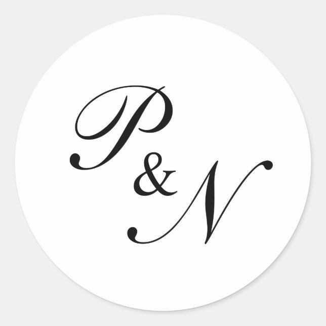 Adesivo Clássico Casamento Elegante Preto e Branco (Frente)