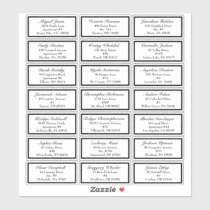 Adesivo Clássico Casamento Preto Formal Pequeno Endereço d