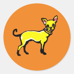 Adesivo Clássico circular Chihuahua