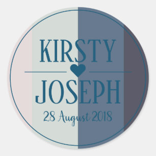 Adesivo Clássico Clássico de Casamento de Praia Azul Mod