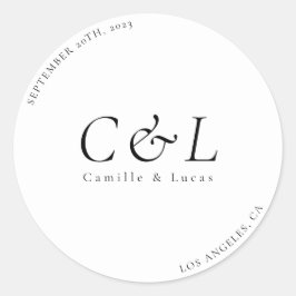 Adesivo Clássico clássico de casamento minimalista e elega