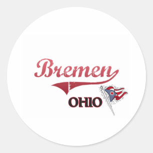 Adesivo Clássico da cidade de Brema Ohio