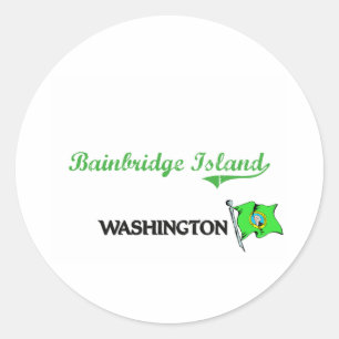 Adesivo Clássico da cidade de Washington da ilha de
