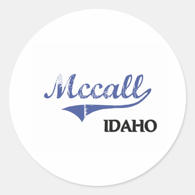 Adesivo Clássico da Cidade do Idaho do Mccall (Frente)