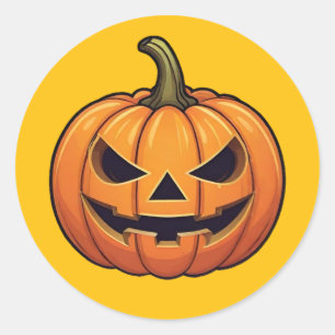 Adesivo Clássico de Abóbora de Halloween