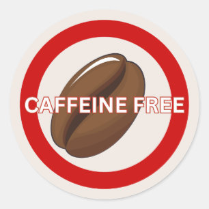 Adesivo Clássico de Alerta de Alergia à Caffeine Free Comi