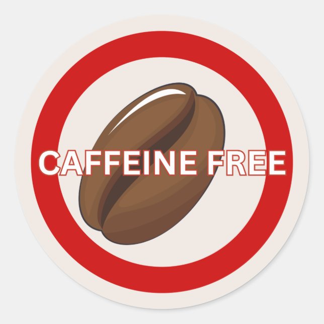 Adesivo Clássico de Alerta de Alergia à Caffeine Free Comi (Frente)