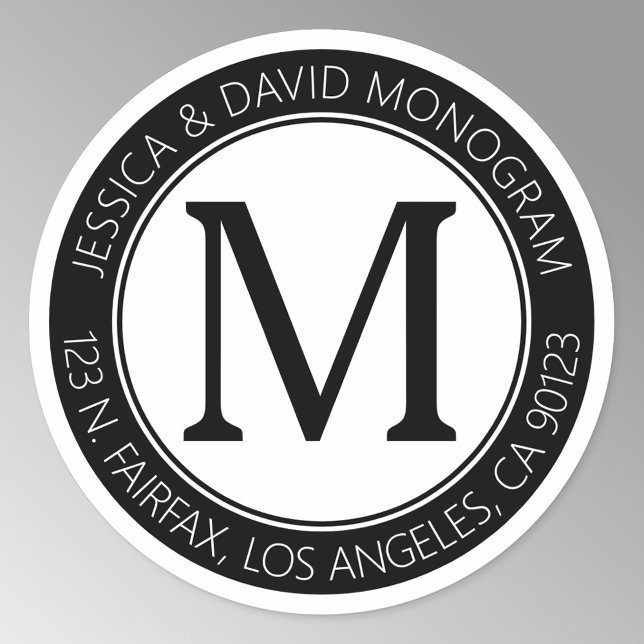 Adesivo Clássico de aparência moderna | Endereço de devolu (Criador carregado)