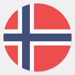 Adesivo Clássico de Bandeira da Noruega