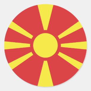 Adesivo Clássico de Bandeiras da Macedônia do Nort