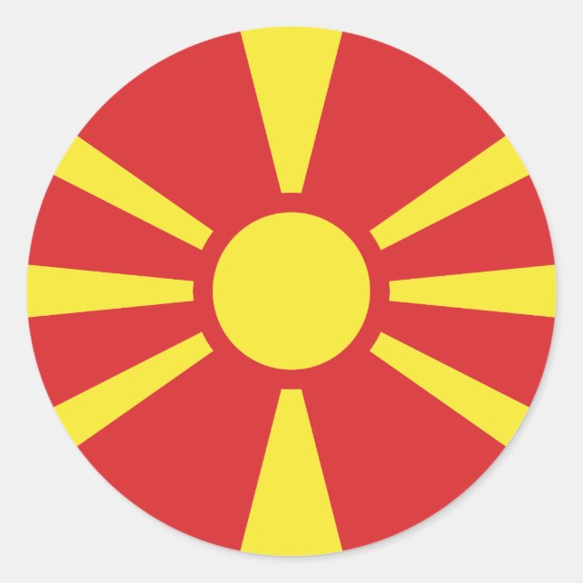 Adesivo Clássico de Bandeiras da Macedônia do Nort (Frente)