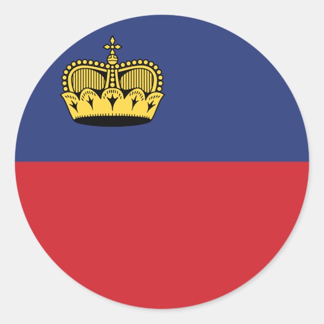 Adesivo Clássico de Bandeiras do Liechtenstein (Frente)