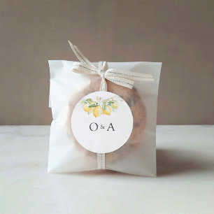 Adesivo Clássico de Casamento de Citros Verdes com