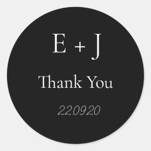 Adesivo clássico de casamento do Monograma Elegan