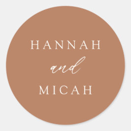 Adesivo Clássico de Casamento Laranja Queimado da Boêmia M