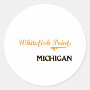 Adesivo Clássico de Michigan do ponto do peixe branco