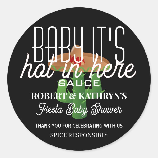 Adesivo Clássico de molho quente personalizado do Chá de f (Frente)