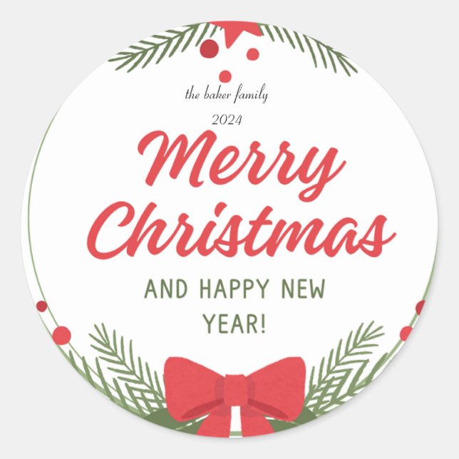 Adesivo Clássico de Natal Moderno Colorido (Frente)