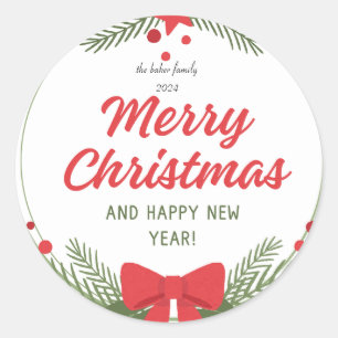 Adesivo Clássico de Natal Moderno Colorido