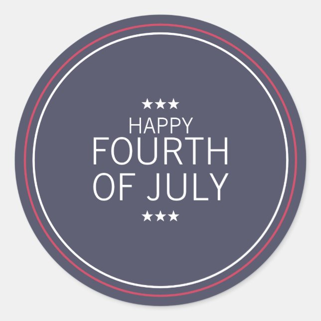 Adesivo clássico do Dia da Independência em 4 de j (Frente)