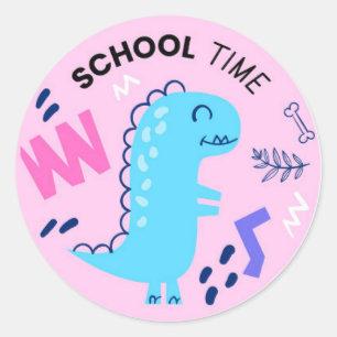 Adesivo Clássico do Dinossauro do Horário Escolar