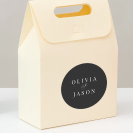 Adesivo Clássico Elegante Ampersand Casamento Negro e Bran