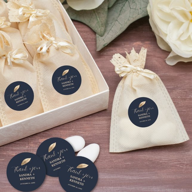 Adesivo Clássico & Elegante I Azul Escuro I Obrigado (Criador carregado)