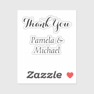 Adesivo Clássico Elegante Minimalista De Casamento Obrigad