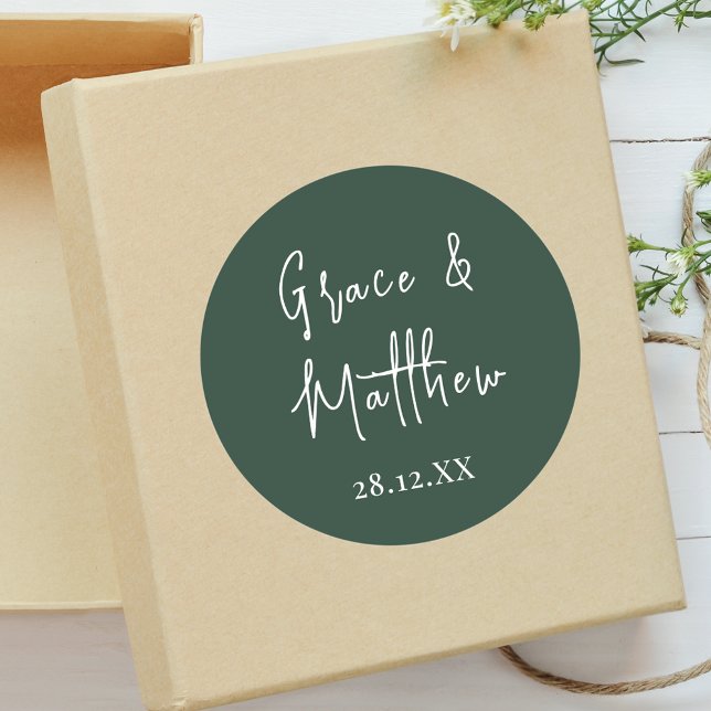 Adesivo Clássico Emerald Green - Favor Personalizado do Ca (Criador carregado)