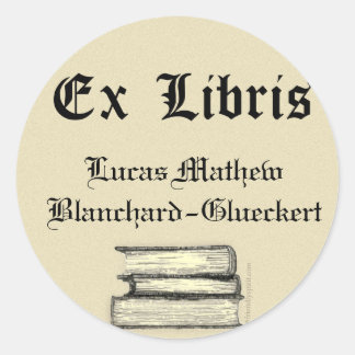 Adesivo Clássico Ex Libris Bookplate