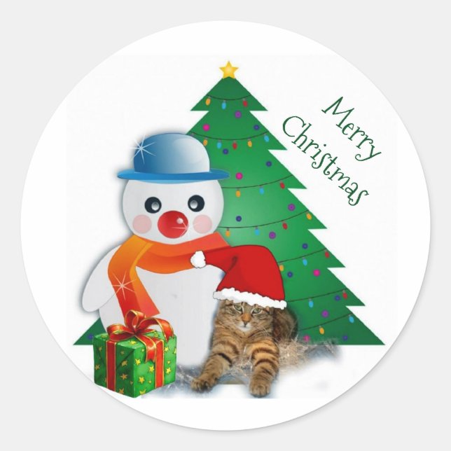 Adesivo Clássico Feliz Natal Personalizável (Frente)