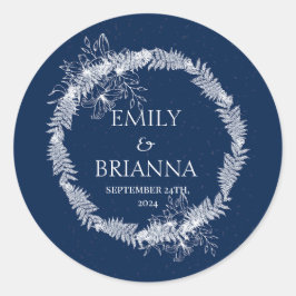 Adesivo Clássico Formal Azul Marinho Elegante Nome 