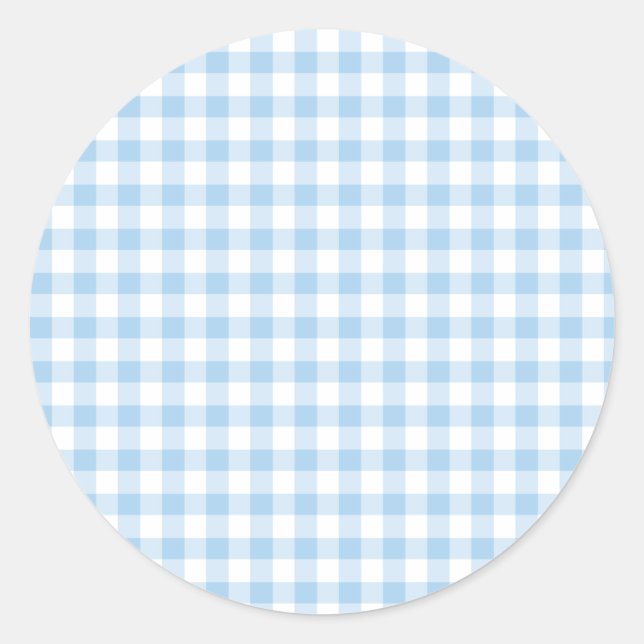 Adesivo Clássico Gingham Baby Blue (Frente)