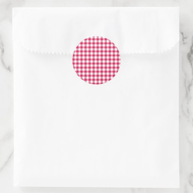 Adesivo Clássico Gingham Raspberry (Bolsa)