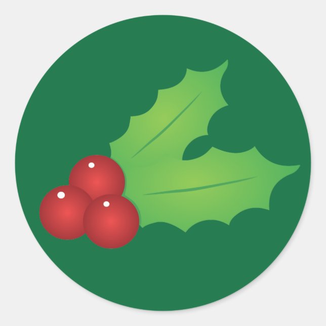 Adesivo Clássico Holly de Natal (Frente)